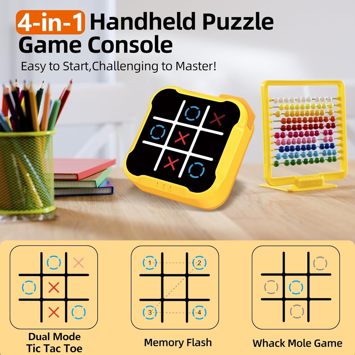 Juego Portátil 4 en 1 COUOMOXA - Tres en Raya, Memoria y Más