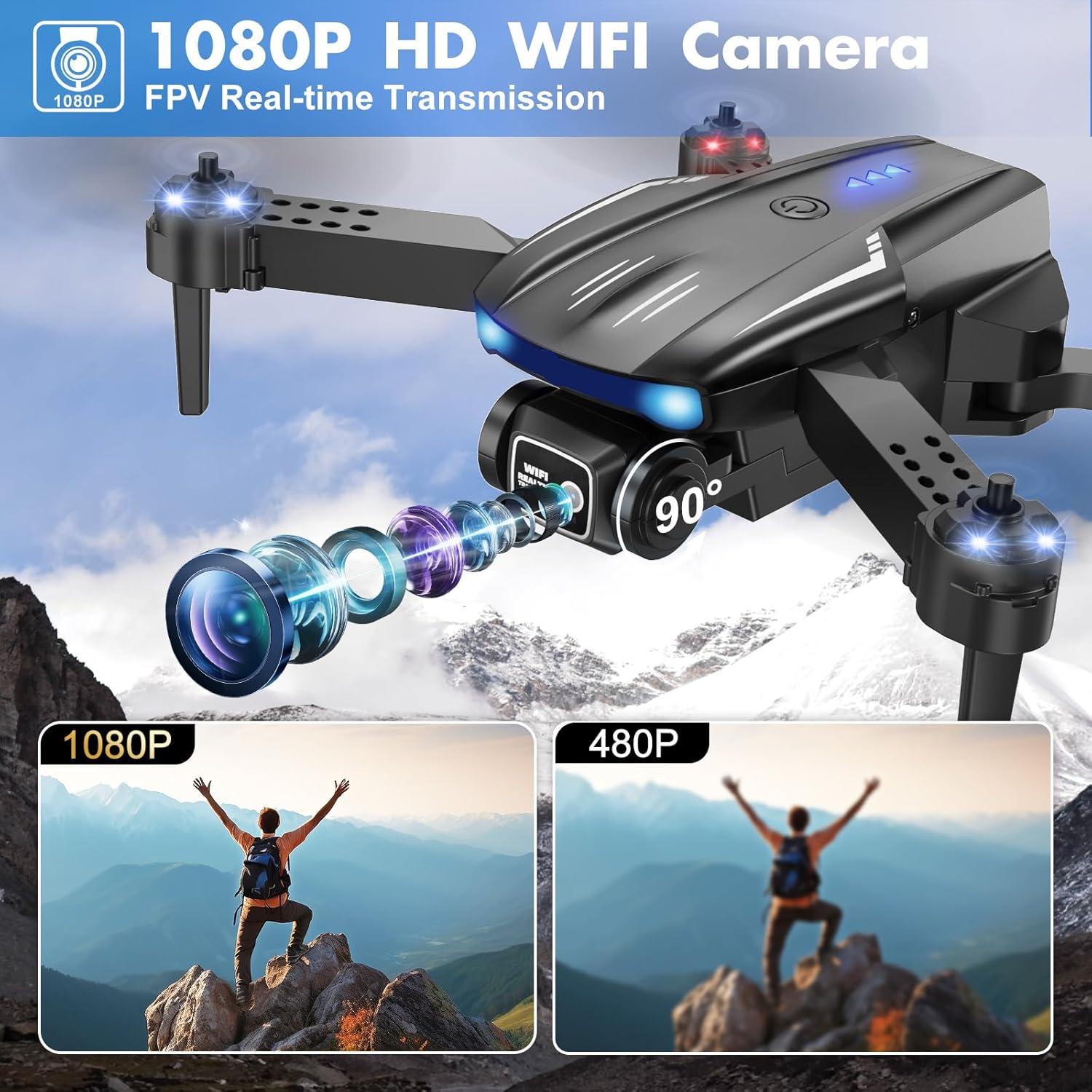 Drone Naseto Mini HD 1080P Plegable con 2 Baterías