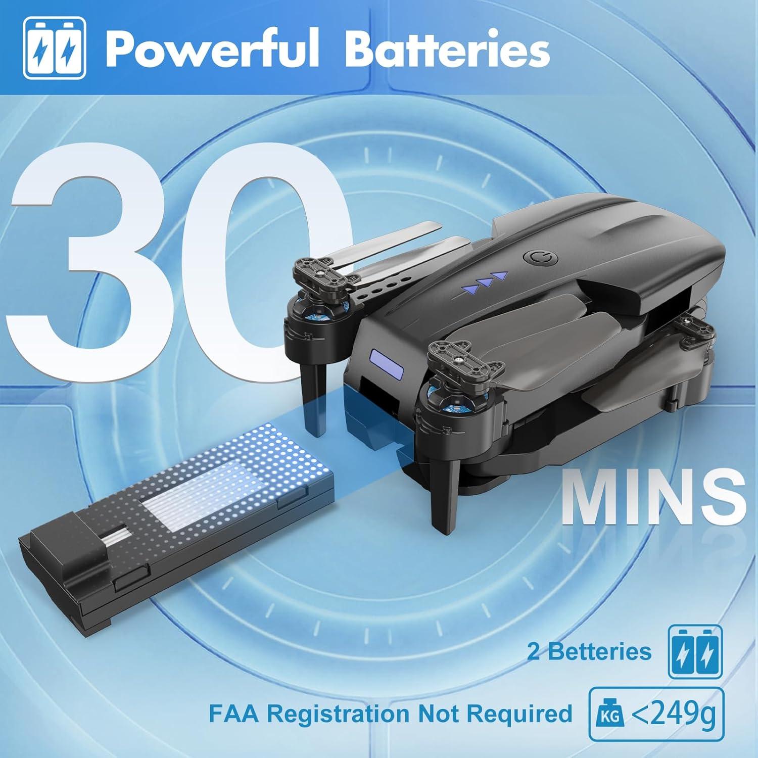 Drone Naseto Mini HD 1080P Plegable con 2 Baterías