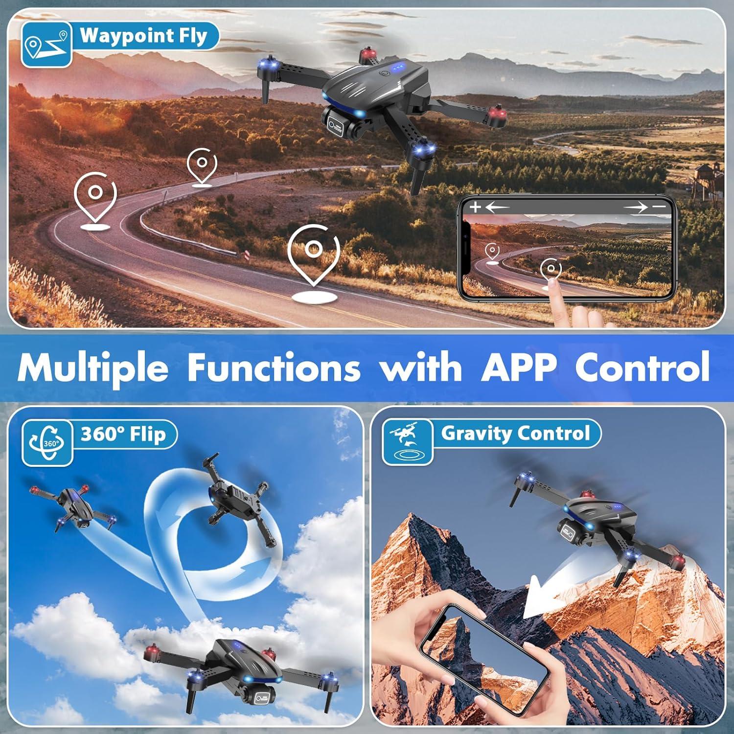 Drone Naseto Mini HD 1080P Plegable con 2 Baterías