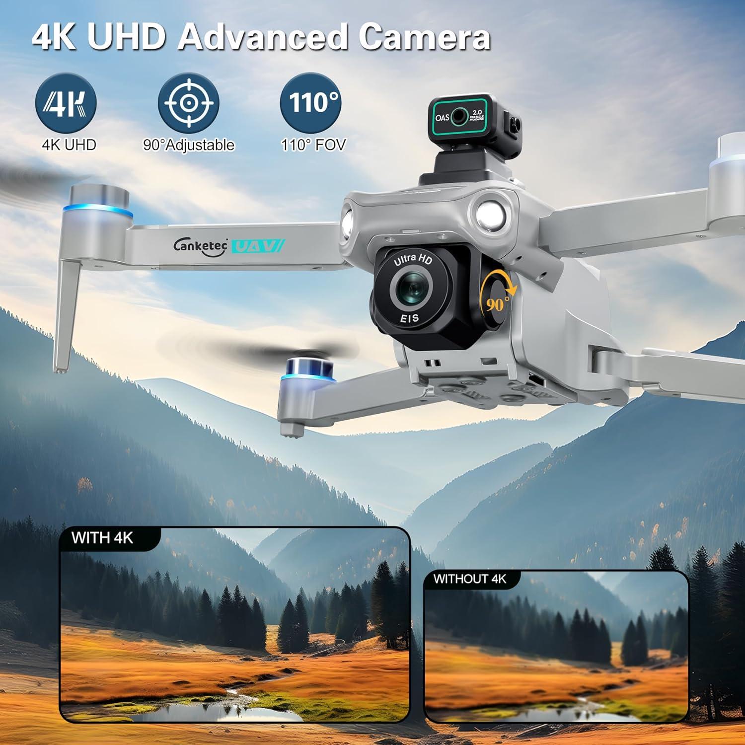 Dron CANKETEC S159 4K UHD con GPS y Gimbal EIS - 60 min vuelo