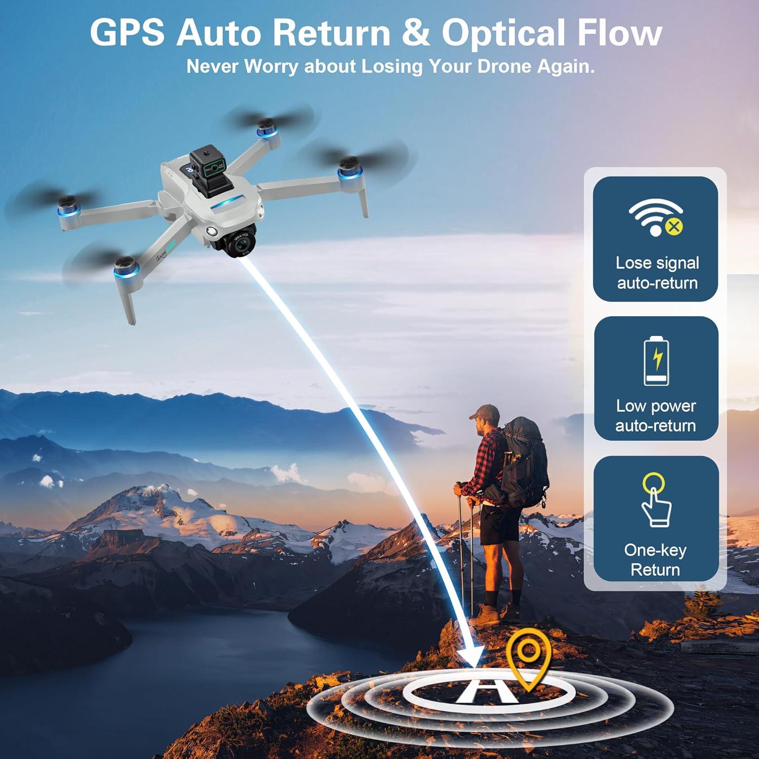Dron CANKETEC S159 4K UHD con GPS y Gimbal EIS - 60 min vuelo