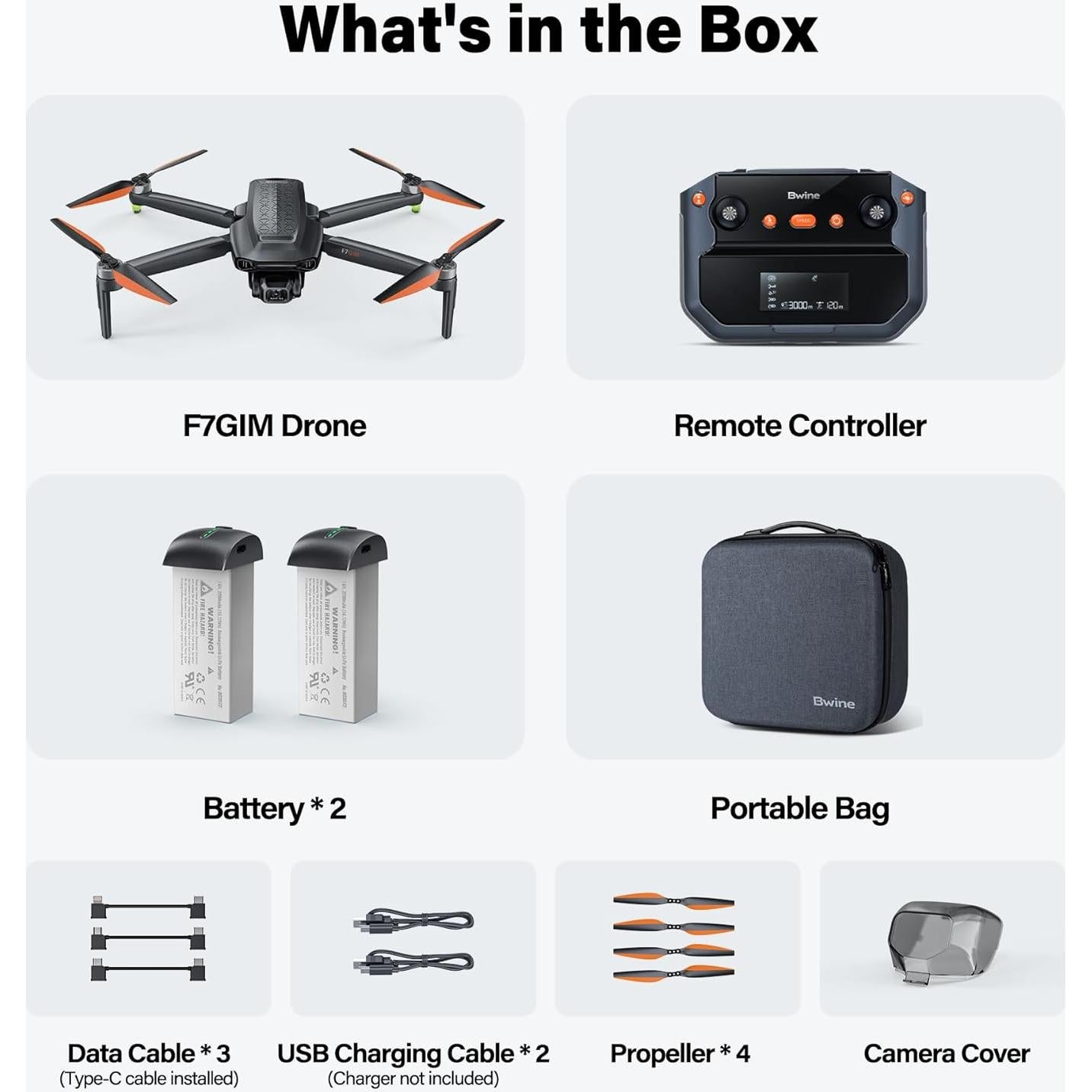 Dron Bwine F7GIM Pro 6K UHD con Gimbal 3 Ejes y GPS