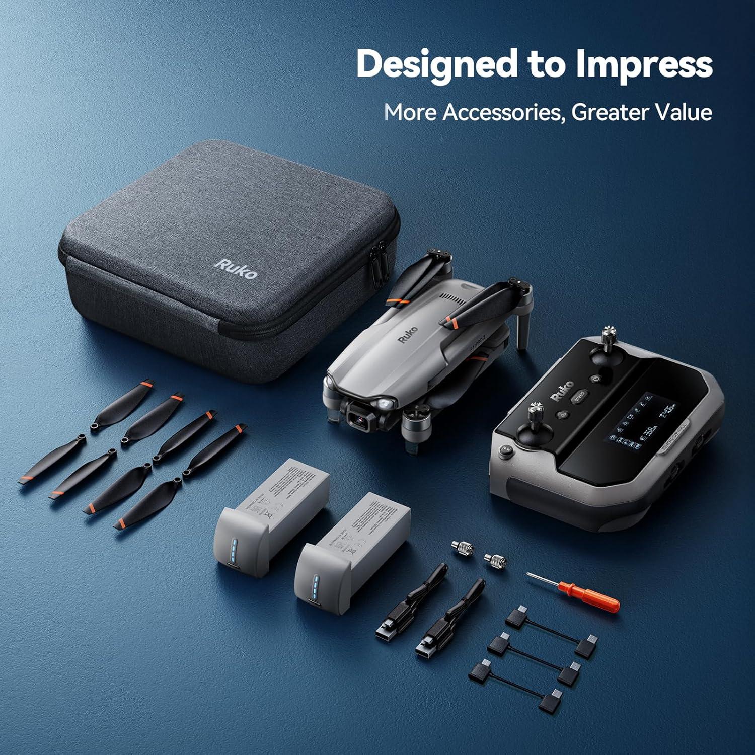 Dron Ruko F11PRO 2 con cámara 6K y 70 min de vuelo