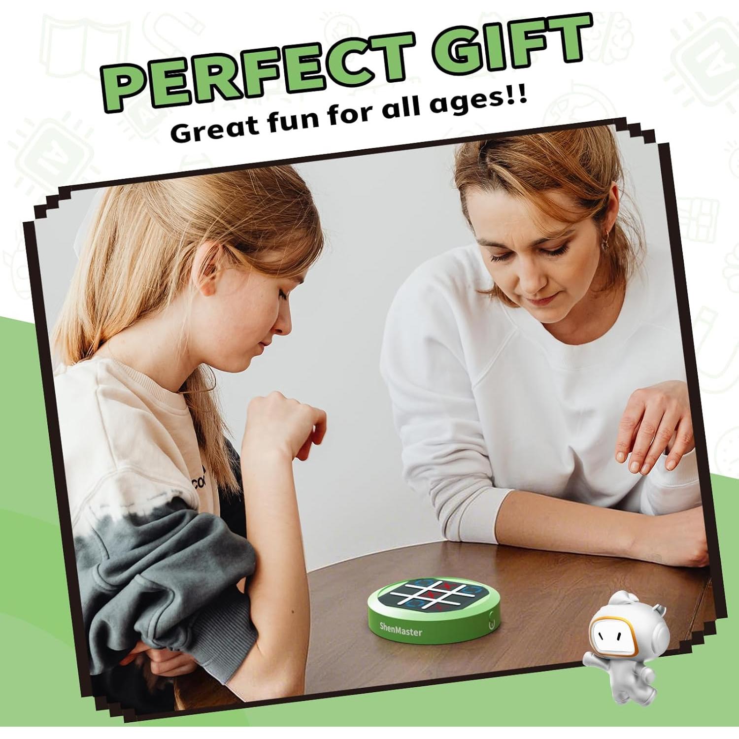 Juego Electrónico 4 en 1 ShenMaster Tic Tac Toe Verde