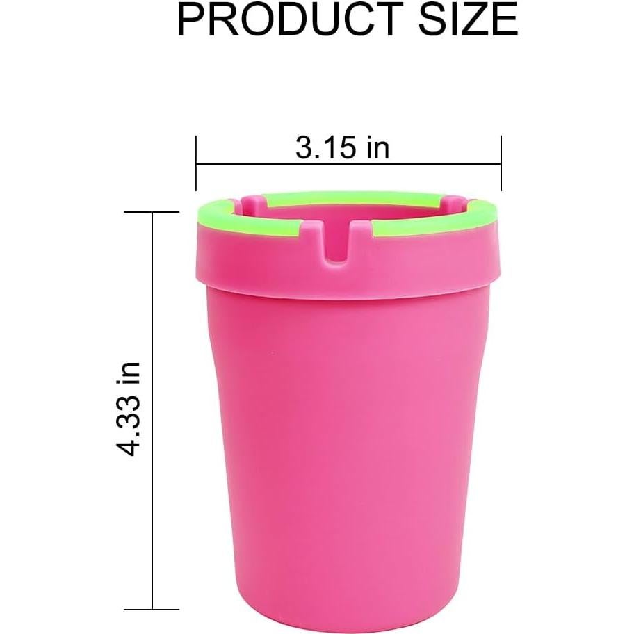 Cenicero de Auto Mandark Rosa 2PCS Portátil Sin Humo