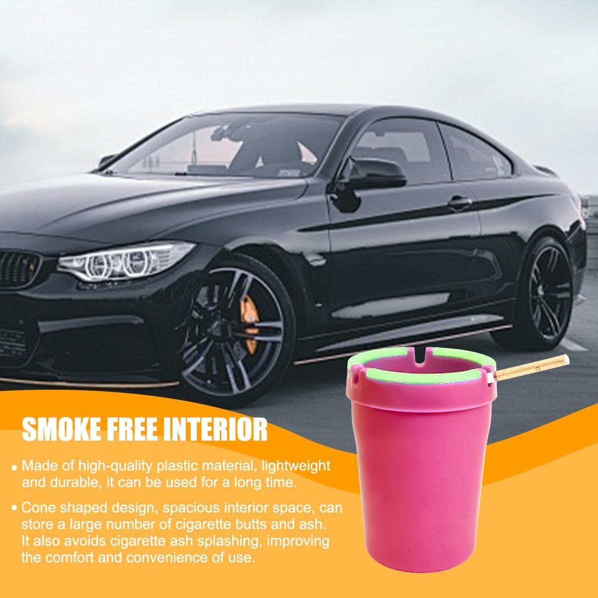 Cenicero de Auto Mandark Rosa 2PCS Portátil Sin Humo