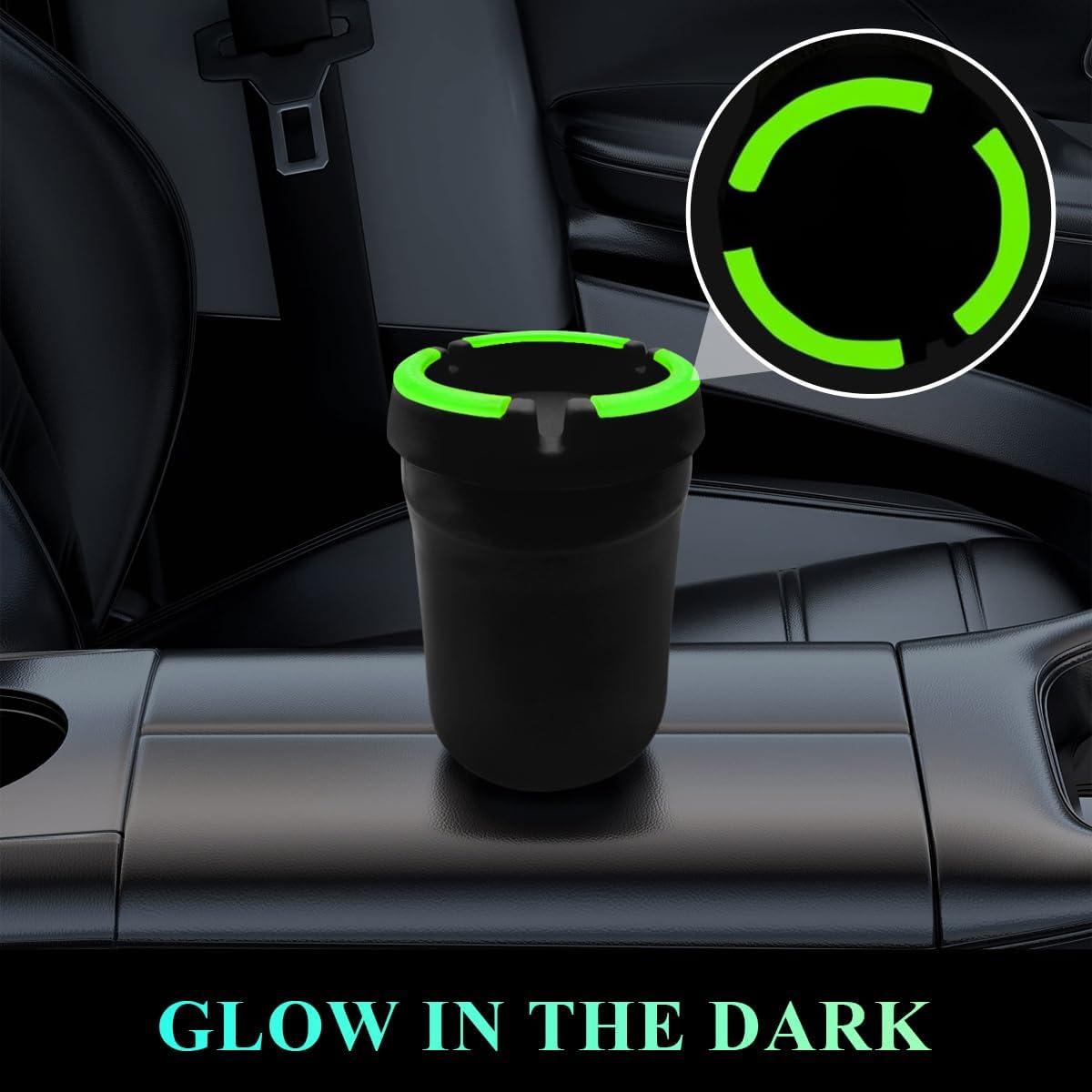 Cenicero de coche Gasedin 2 PCS plástico negro autoextinguible