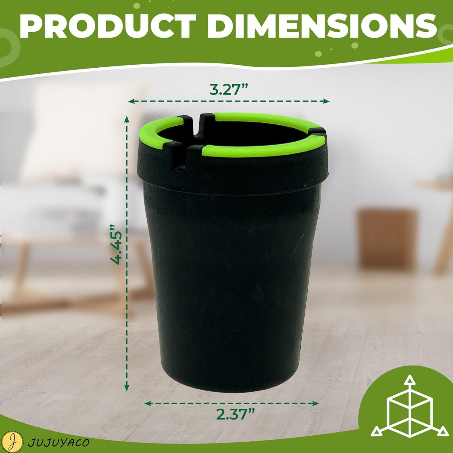 Ceniceros de Cubo Portátiles JUJUYACO - Paquete de 5, Negro