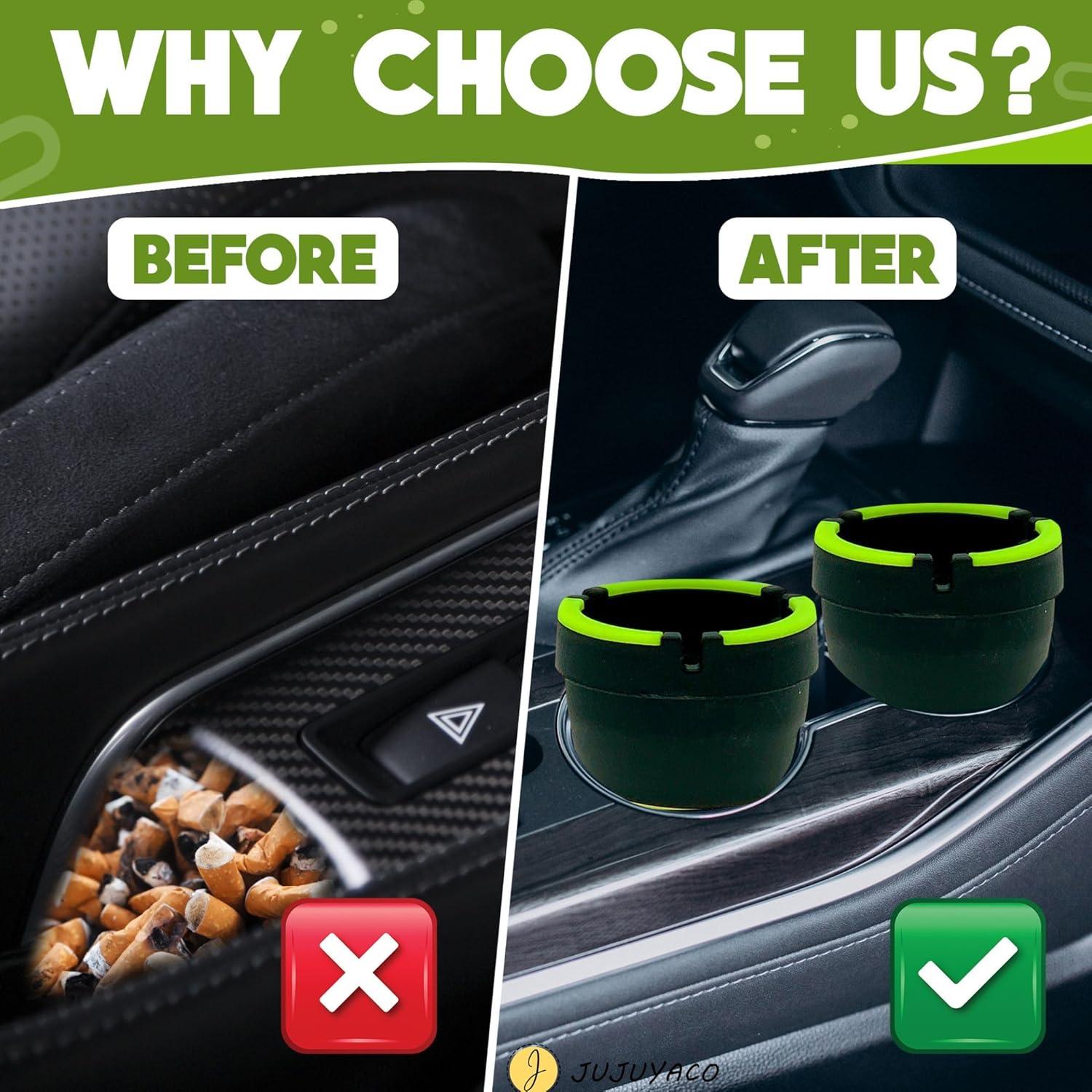 Ceniceros de Cubo Portátiles JUJUYACO - Paquete de 5, Negro