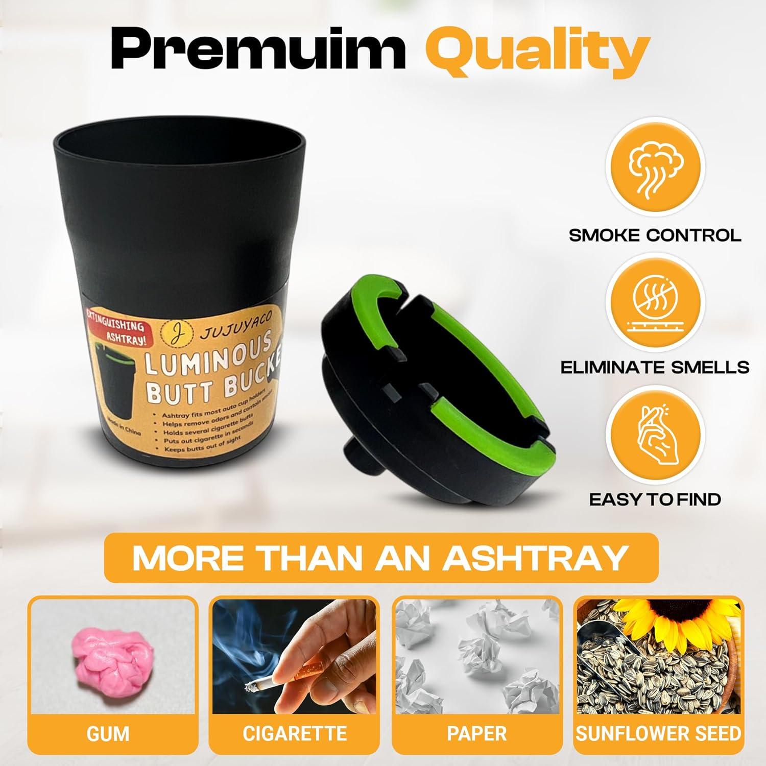 Ceniceros Butt Bucket JUJUYACO - Paquete de 3, Negro, Sin Humo