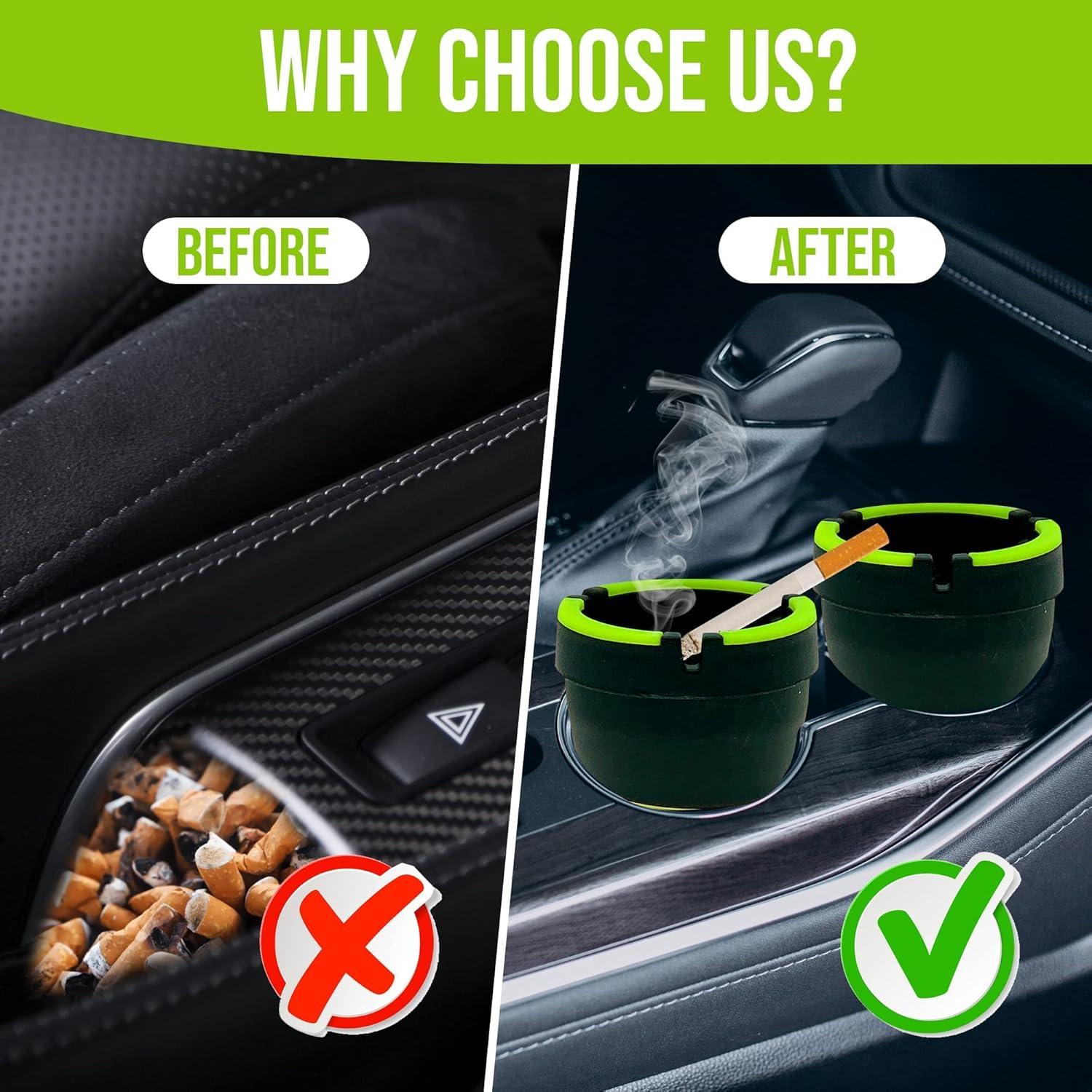 Cenicero de Auto LAMIYA Butt Bucket 5 Piezas Negro