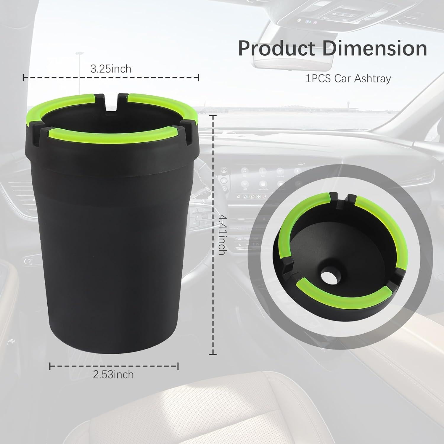 Cenicero Sin Humo OFBAND para Coche Negro Multifuncional