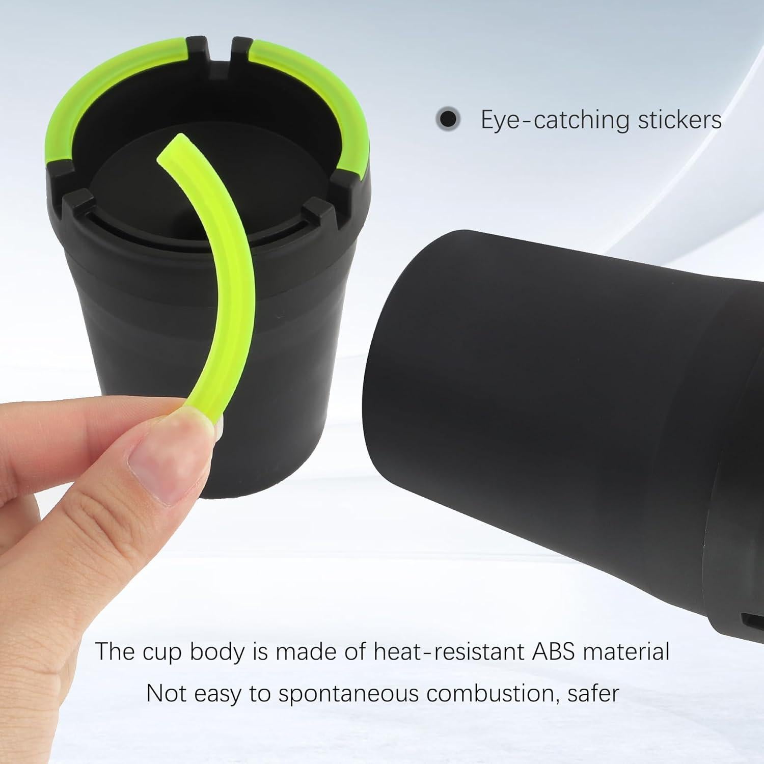 Cenicero Sin Humo OFBAND para Coche Negro Multifuncional