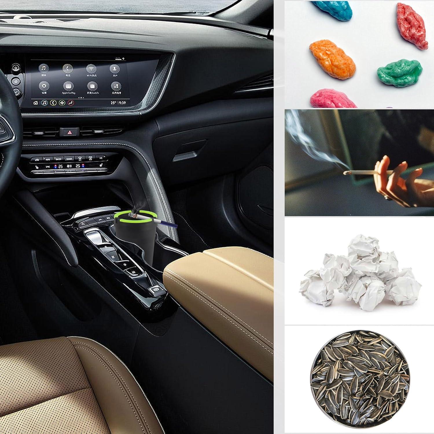 Cenicero Sin Humo OFBAND para Coche Negro Multifuncional