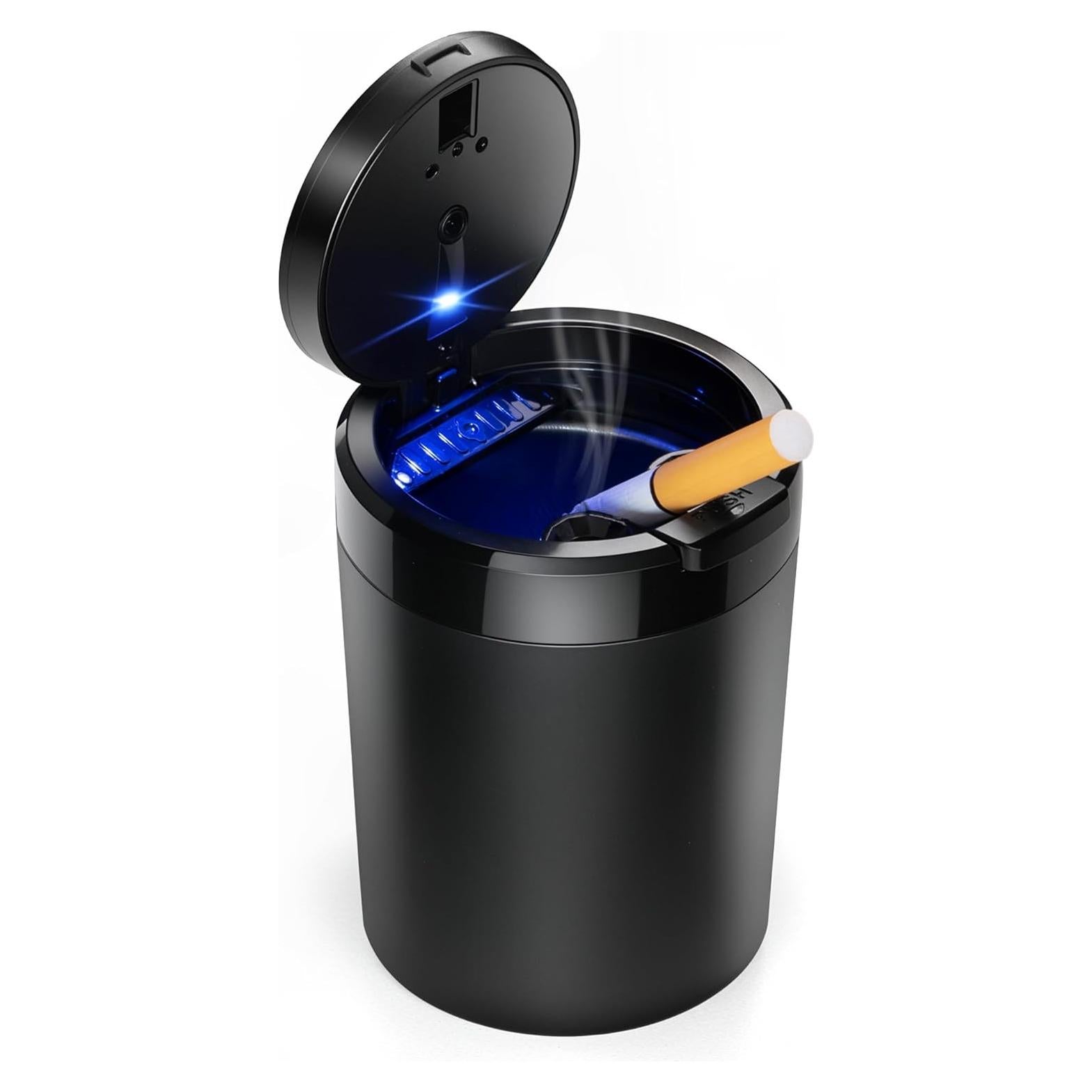 Cenicero de coche XIHUII con tapa y luz LED desmontable