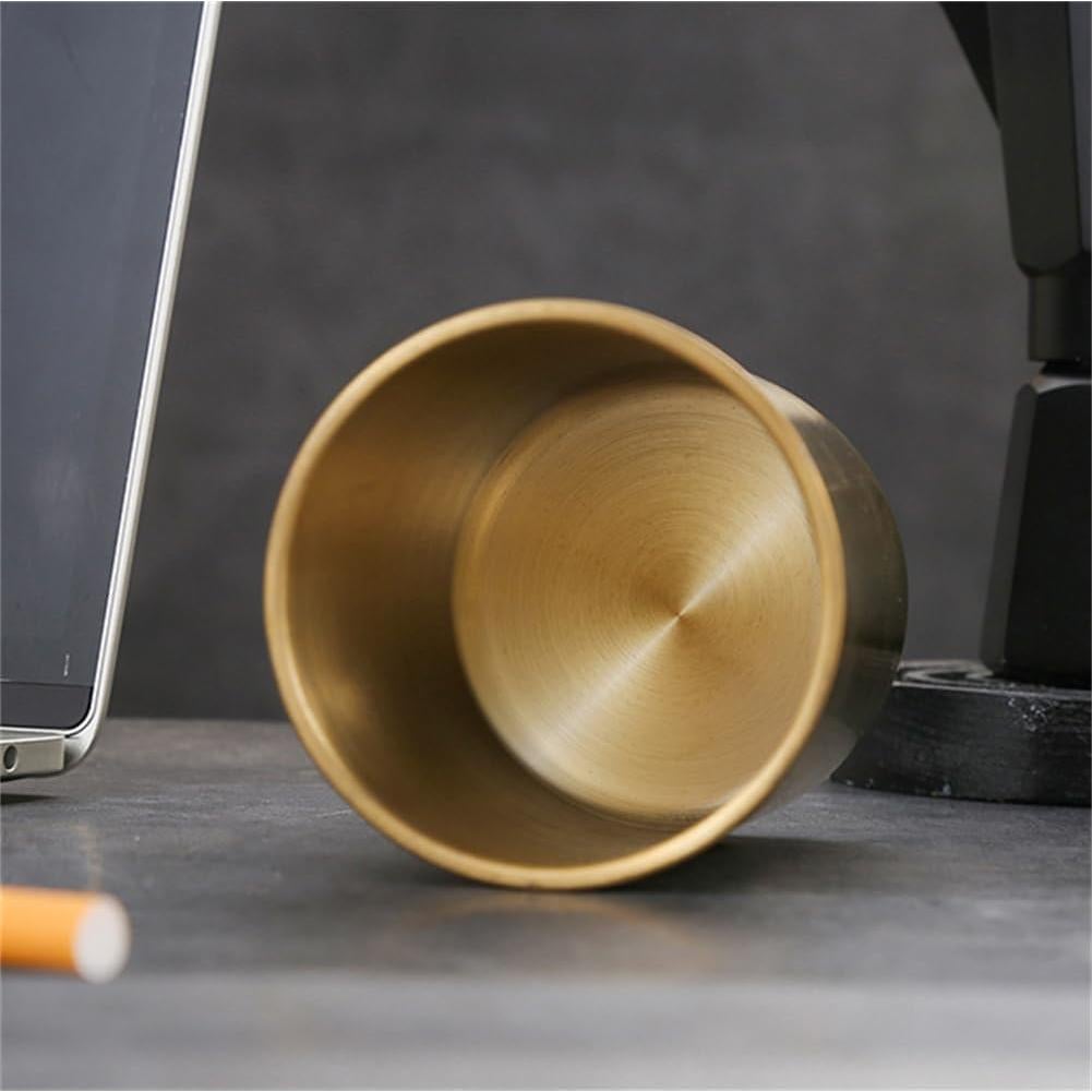 Cenicero Portátil WELANGBN Acero Inoxidable Dorado 9.6x7.7 cm