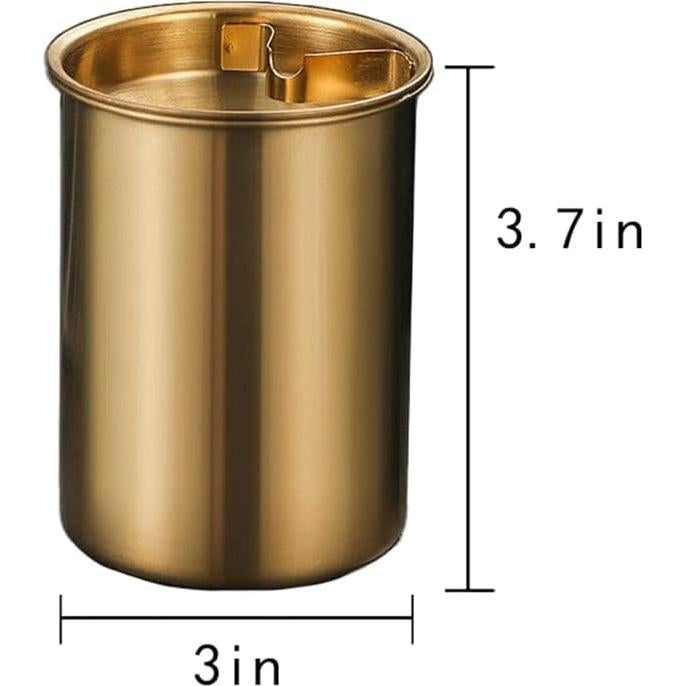 Cenicero Portátil WELANGBN Acero Inoxidable Dorado 9.6x7.7 cm