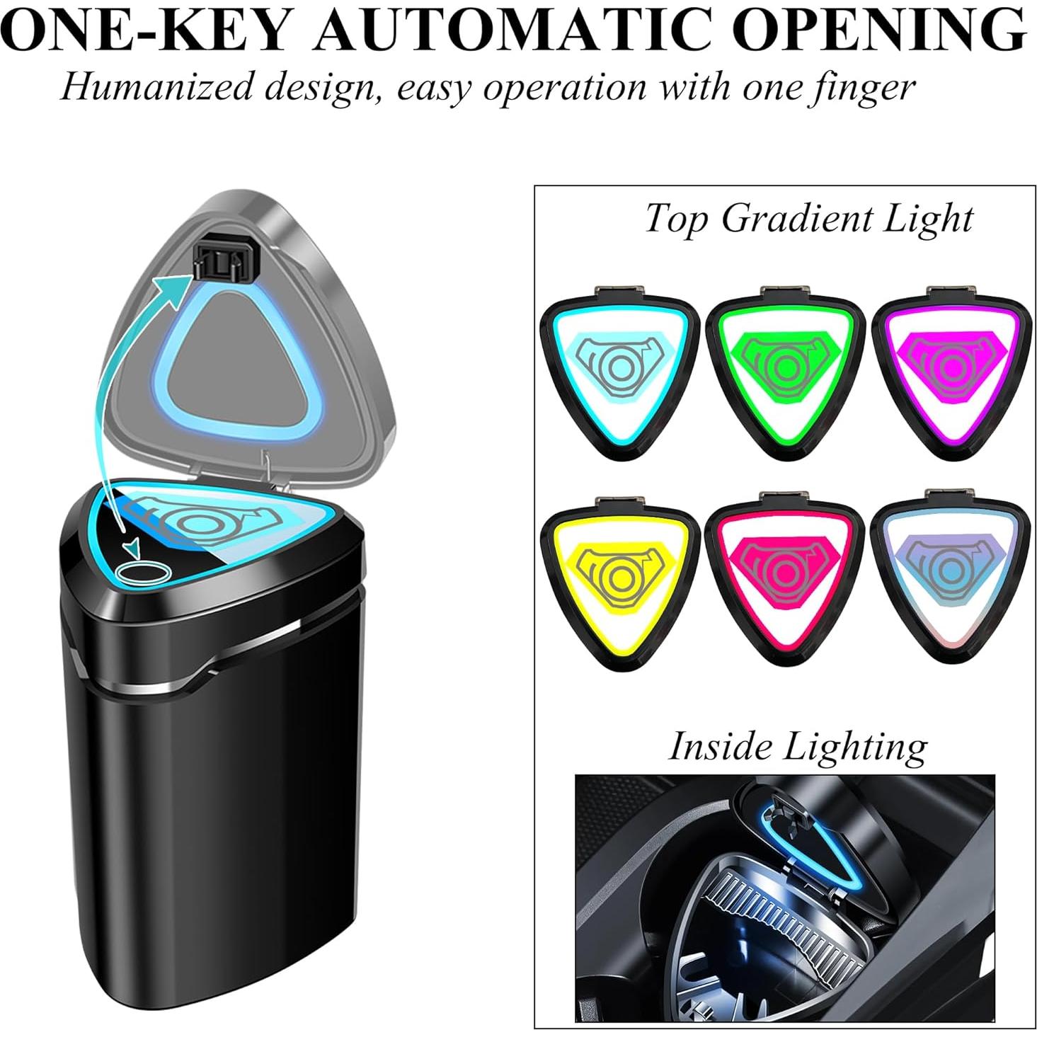 Cenicero de coche recargable WaiNynyda con luz LED