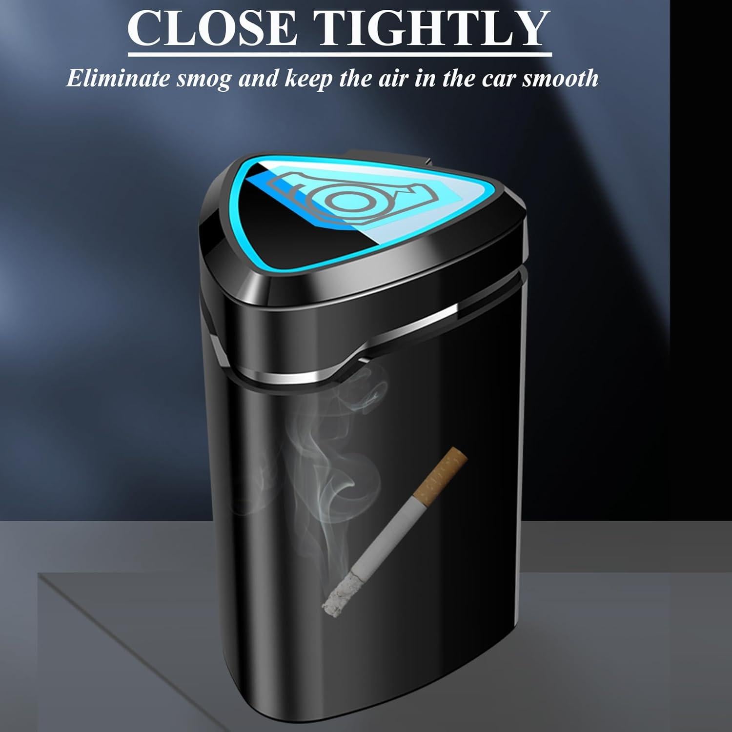 Cenicero de coche recargable WaiNynyda con luz LED