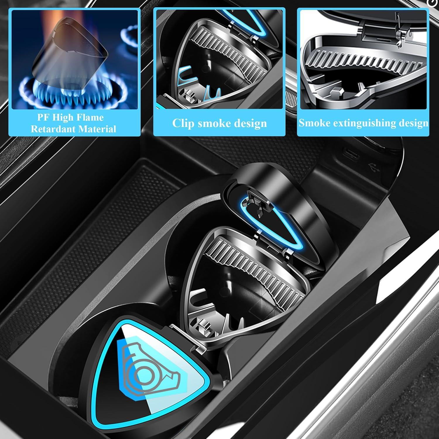 Cenicero de coche recargable WaiNynyda con luz LED