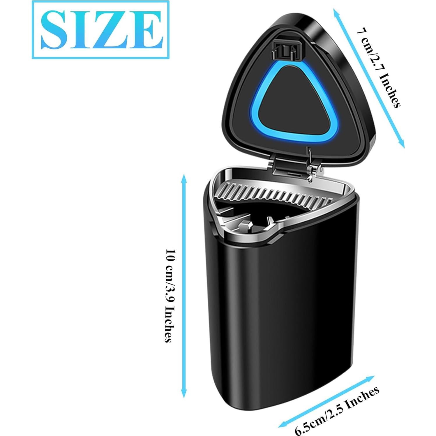 Cenicero de coche recargable WaiNynyda con luz LED