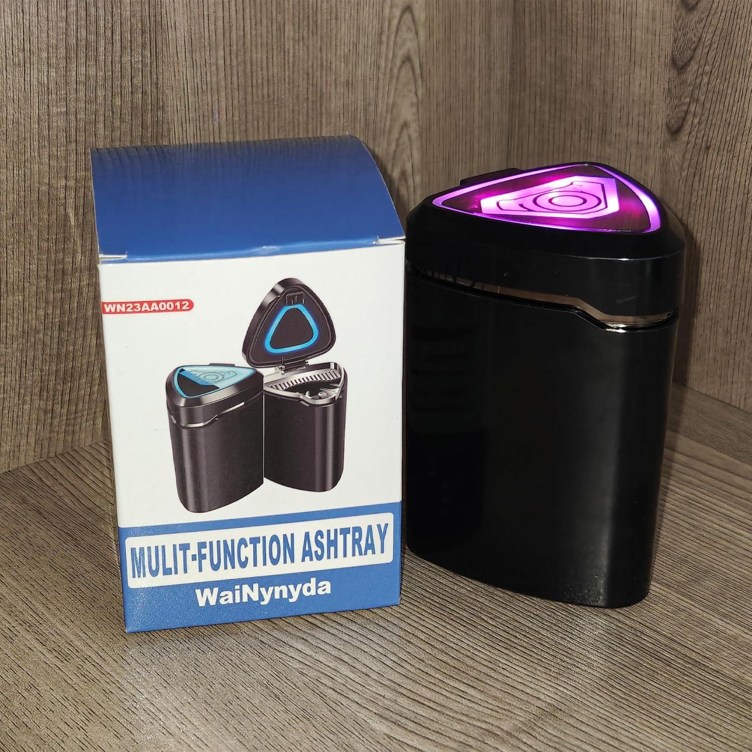 Cenicero de coche recargable WaiNynyda con luz LED