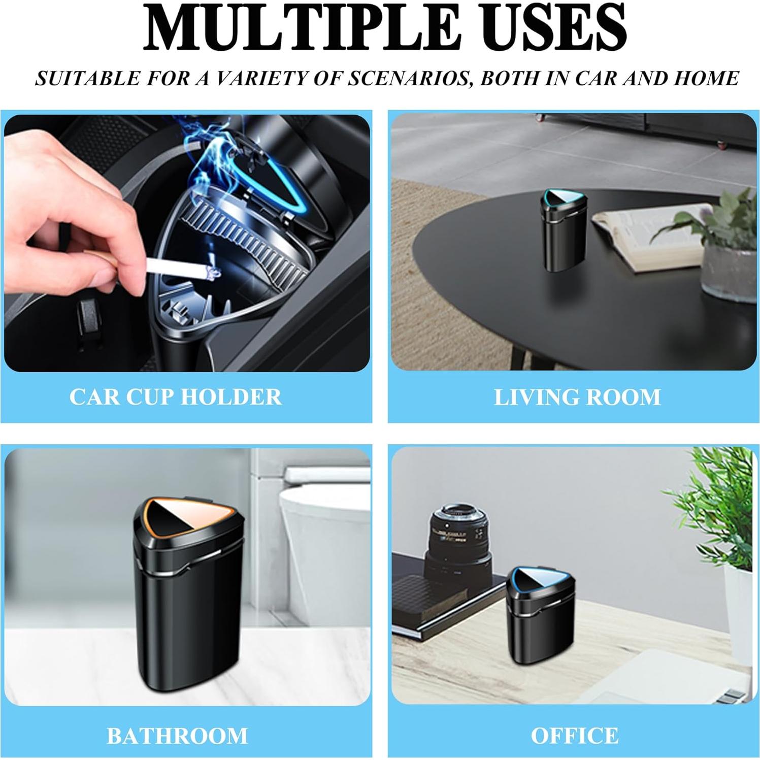 Cenicero de coche recargable WaiNynyda con luz LED