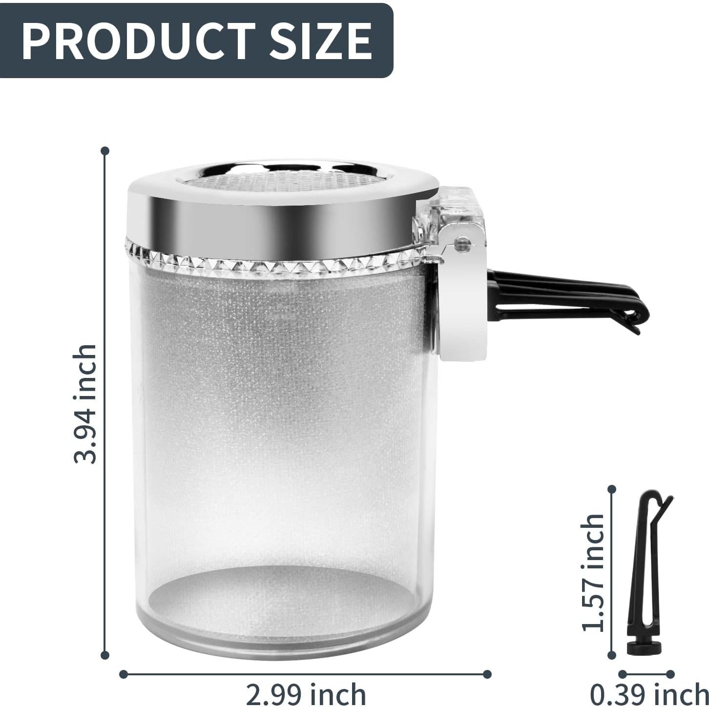 Cenicero de Coche AUSZUOI con Luz LED - Paquete de 2 Plata