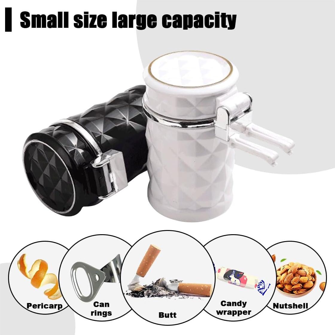 Cenicero portátil para coche SMILFUY con luz LED negro