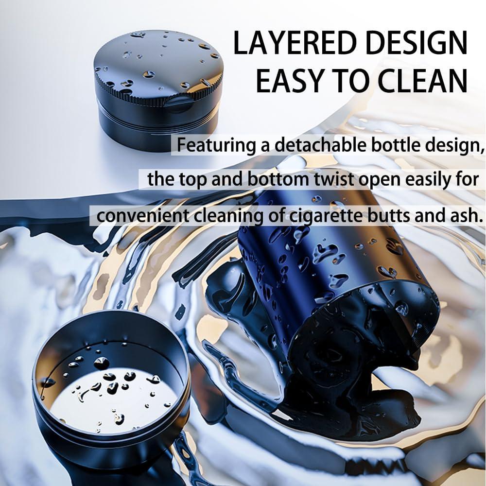 Cenicero con Tapa Tmengdao YHG02-1 Acero Inoxidable Negro