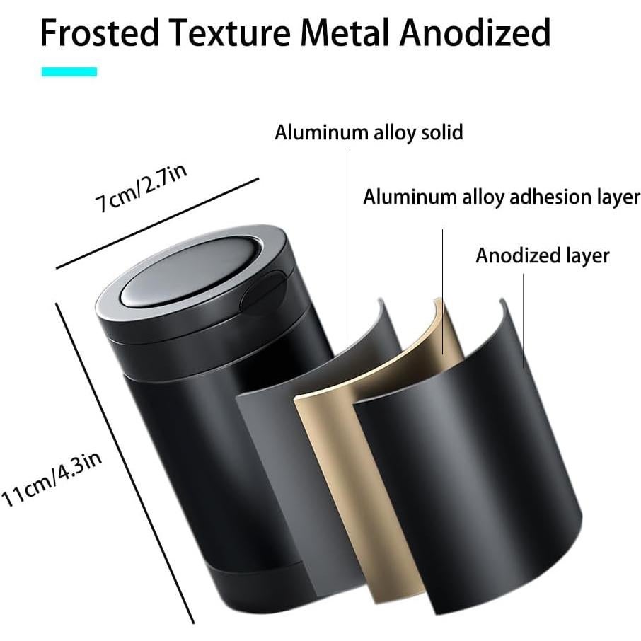 Cenicero de coche Tmengdao YHG01-H con luz LED y tapa