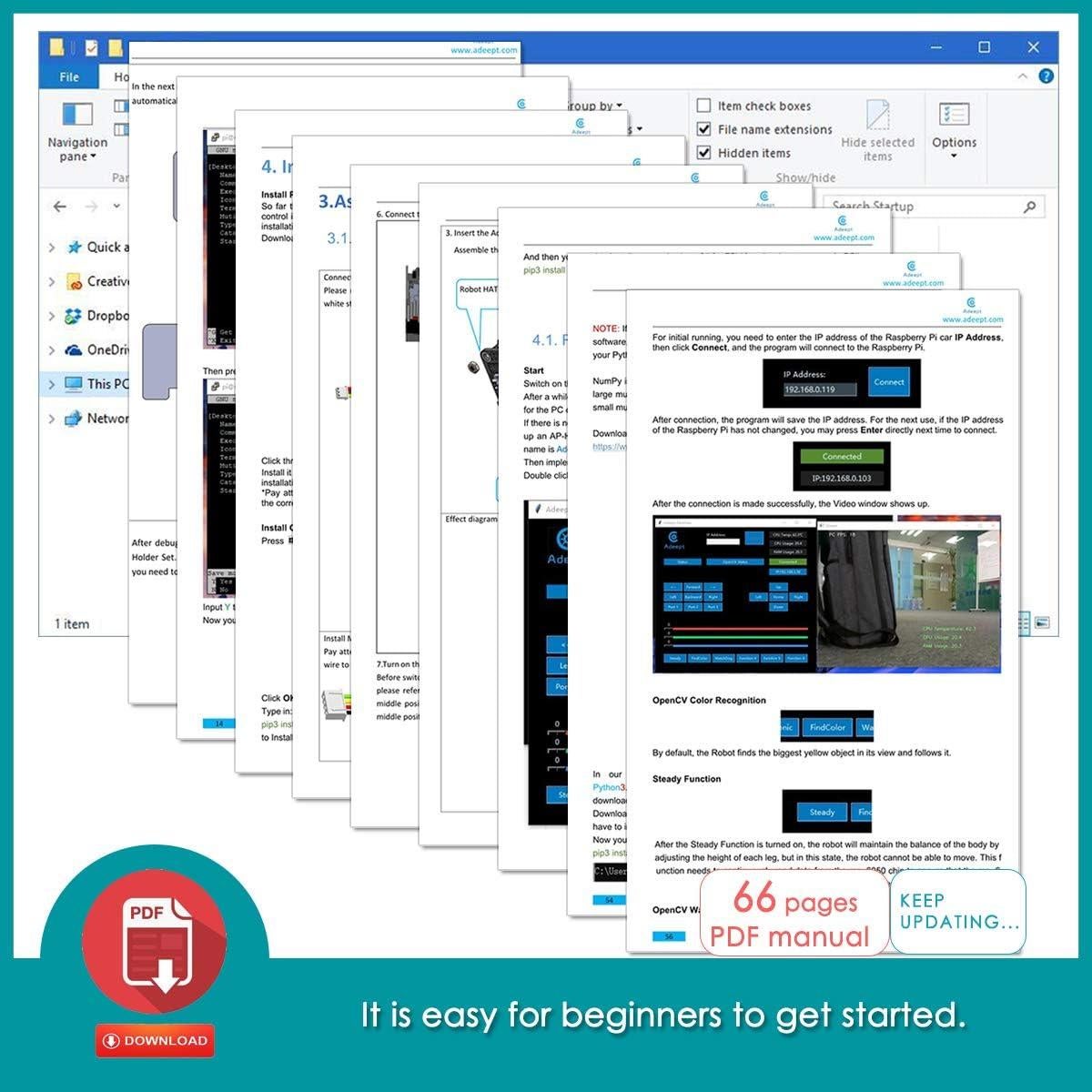 Kit Robot Araña Cuadrúpedo Adeept DarkPaw para Raspberry Pi
