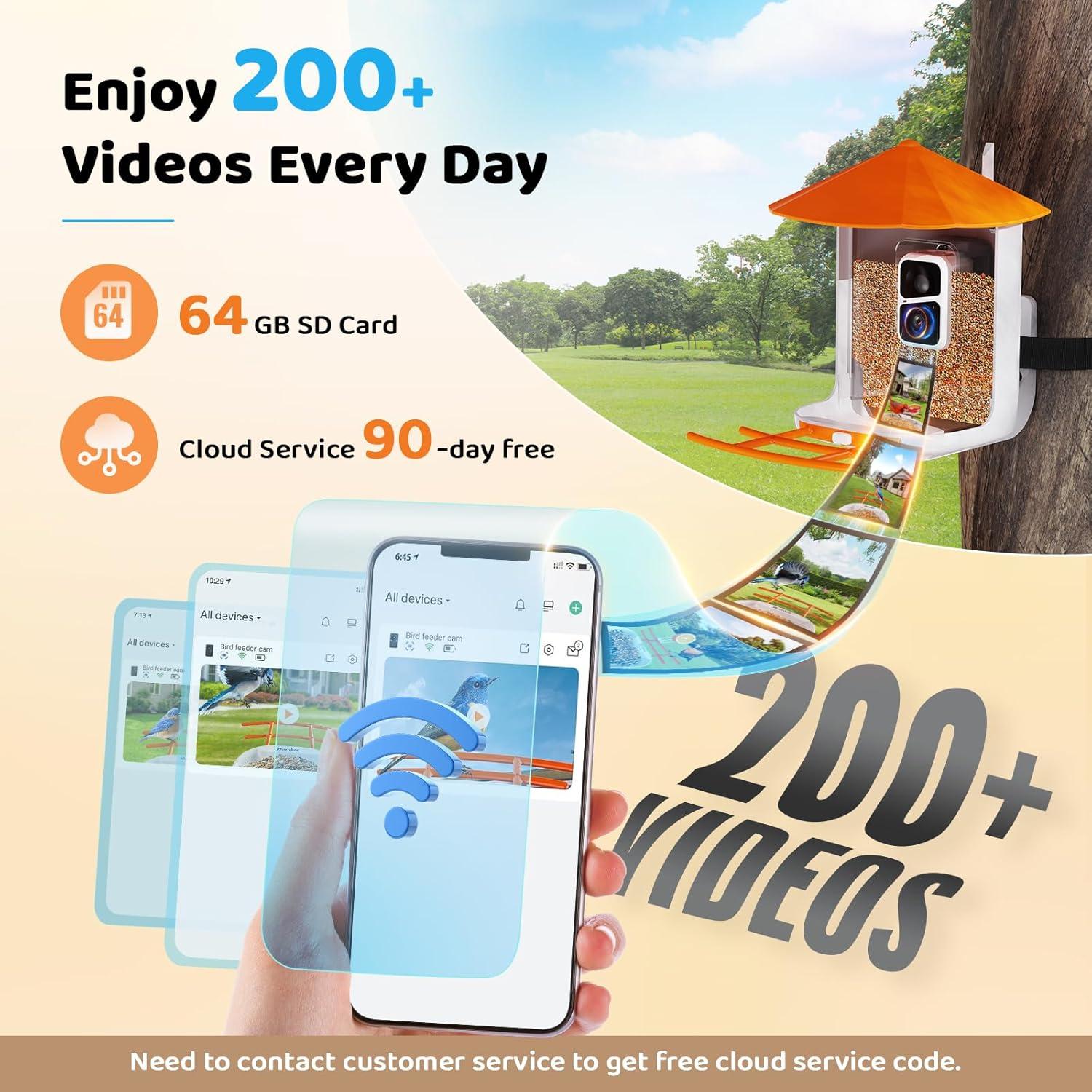 Comedero Inteligente para Aves Buenkee - 2K HD, Solar, 1.8L