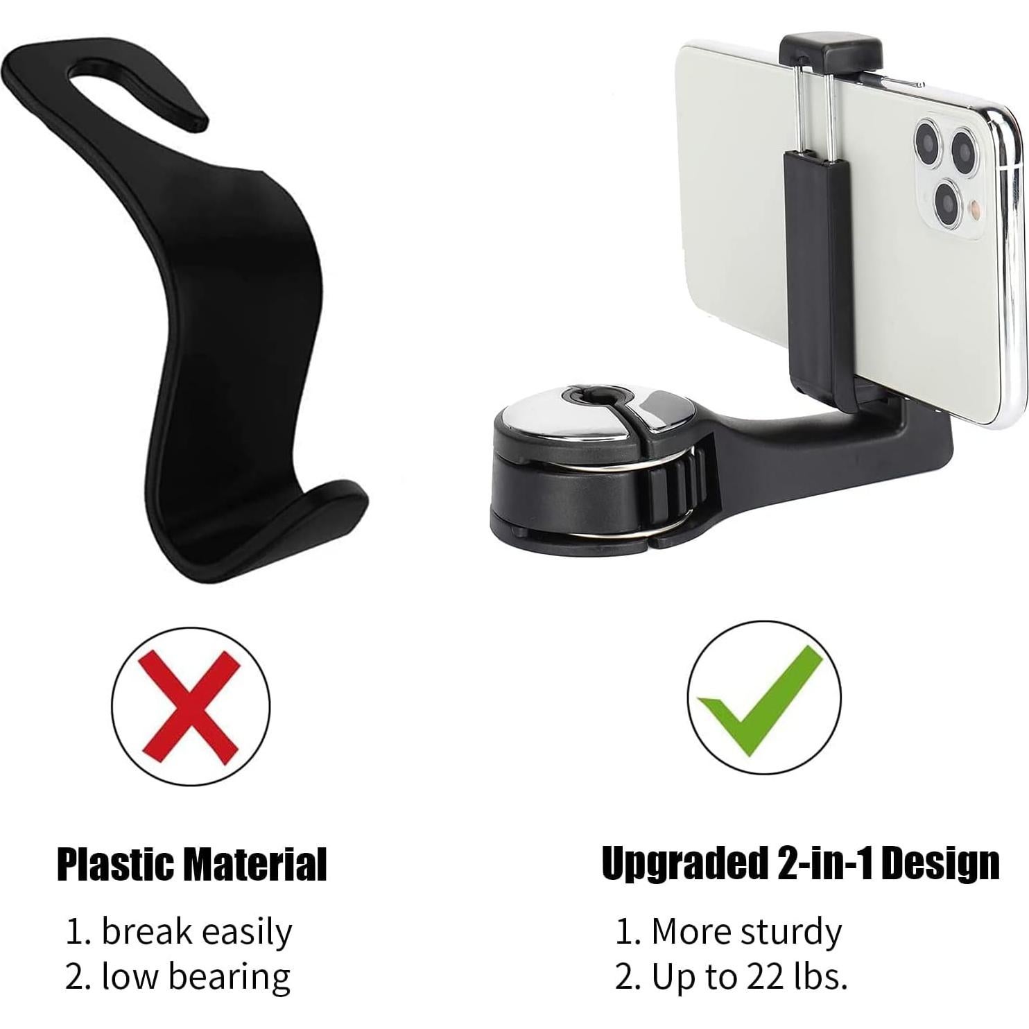 Gancho Oculto TOOVREN 2 en 1 para Auto Plateado