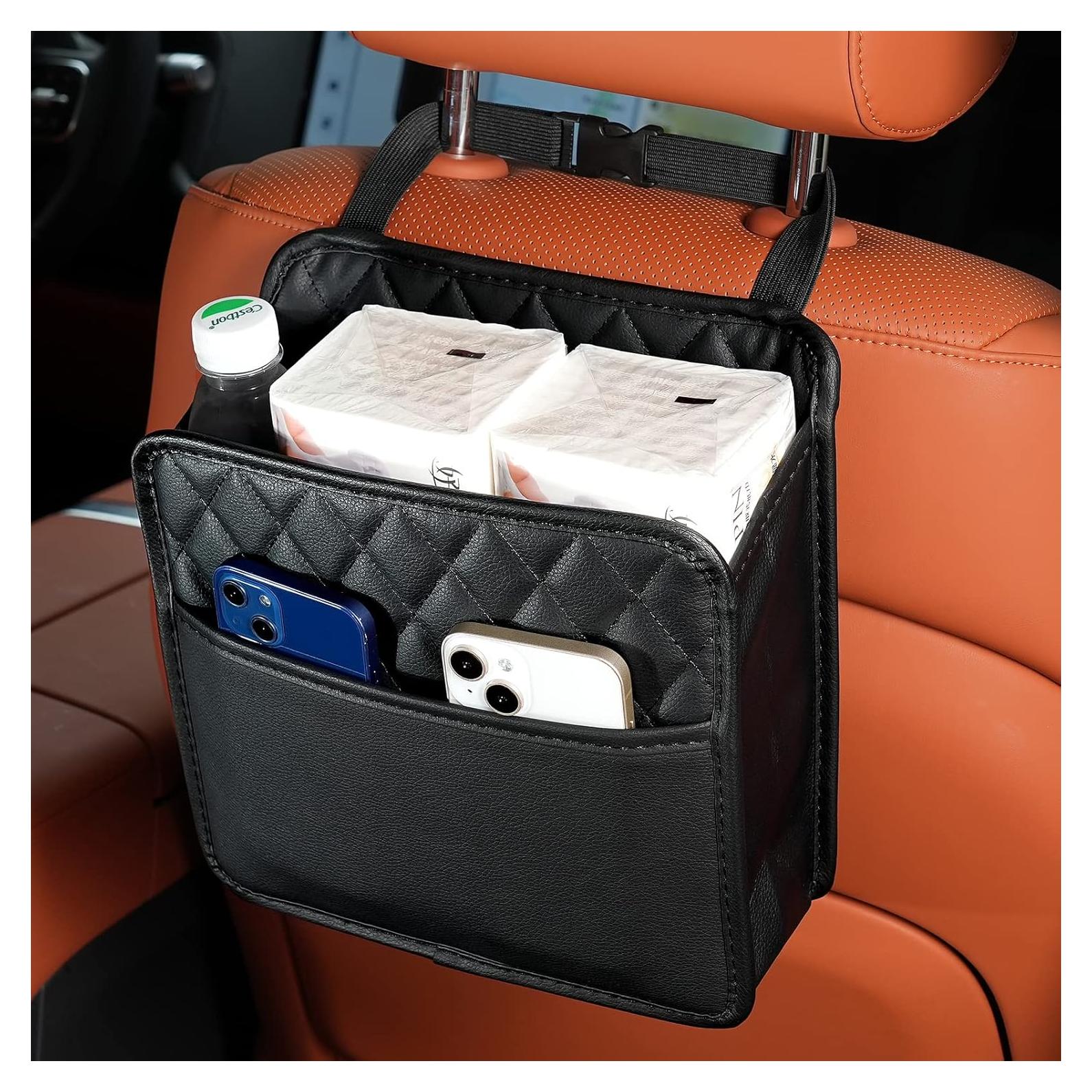 Organizador de Asiento de Auto FrgKbTm Cuero Sintético Negro
