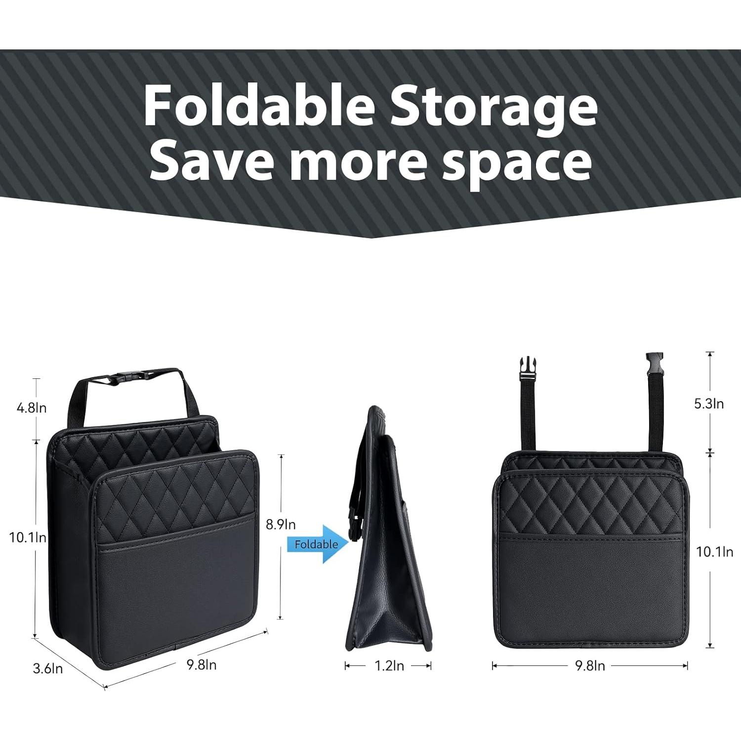 Organizador de Asiento de Auto FrgKbTm Cuero Sintético Negro