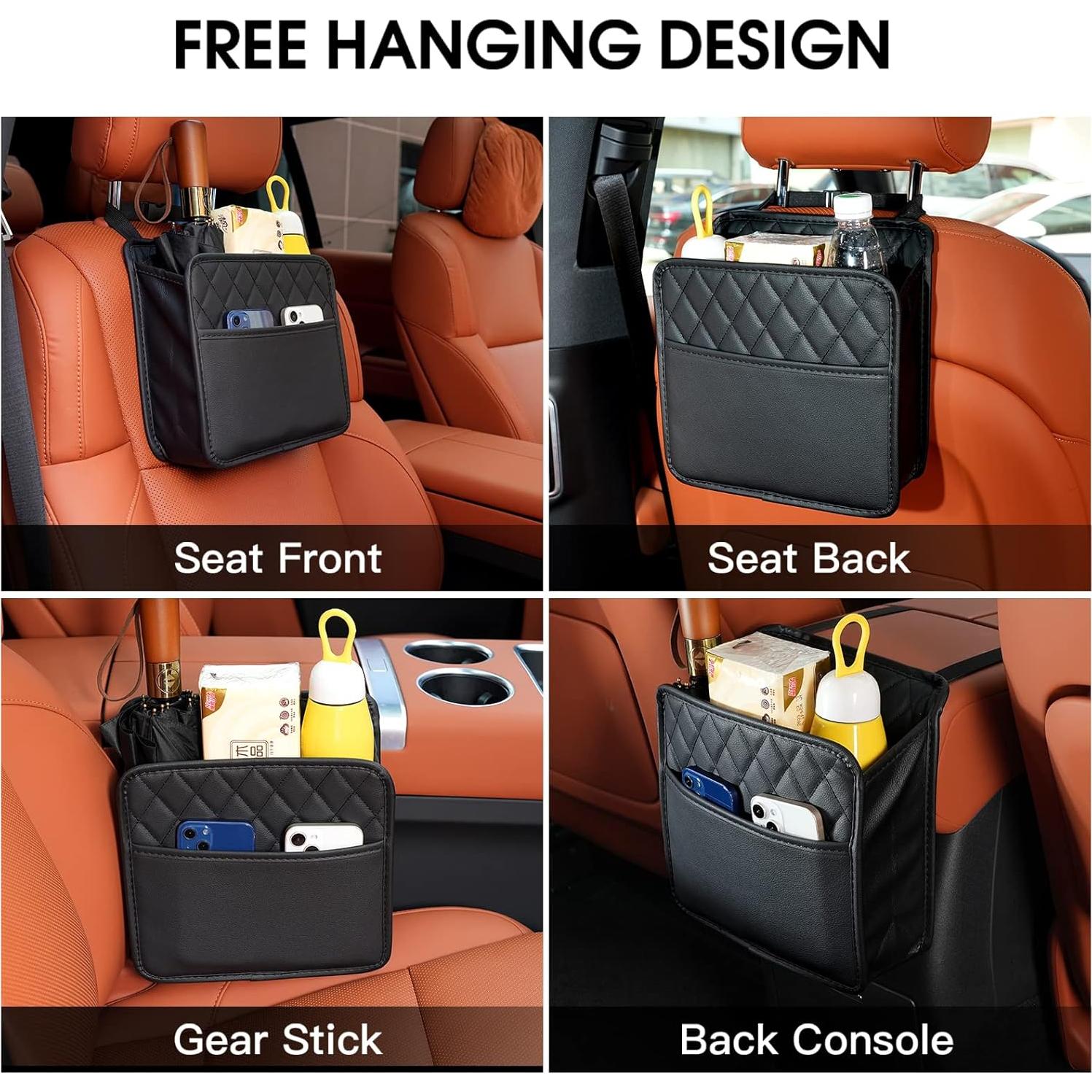 Organizador de Asiento de Auto FrgKbTm Cuero Sintético Negro