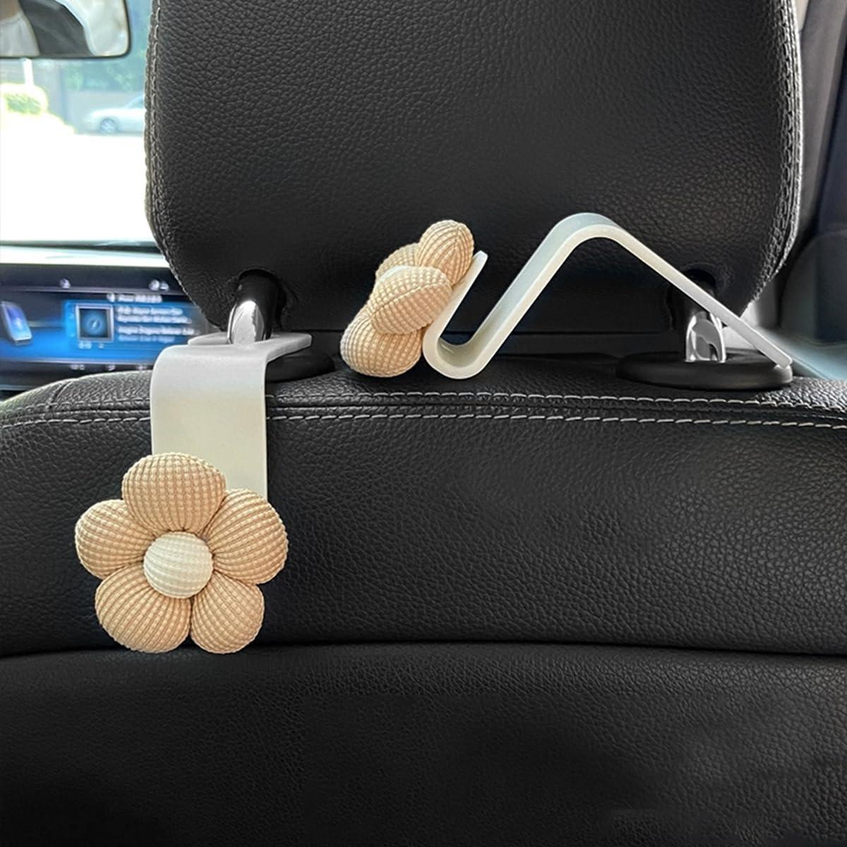 Ganchos para Reposacabezas de Coche KHGUZ Beige/Blanco 4Pcs