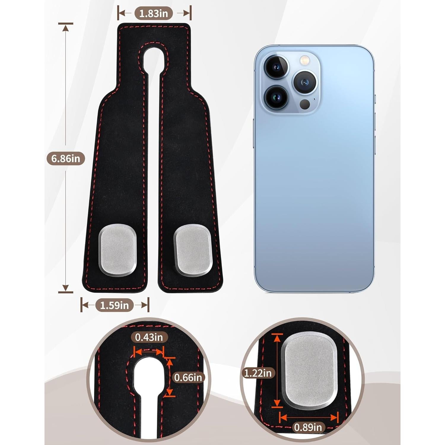 Ganchos para Reposacabezas LQLAN, 4 Organizador Coche Negro