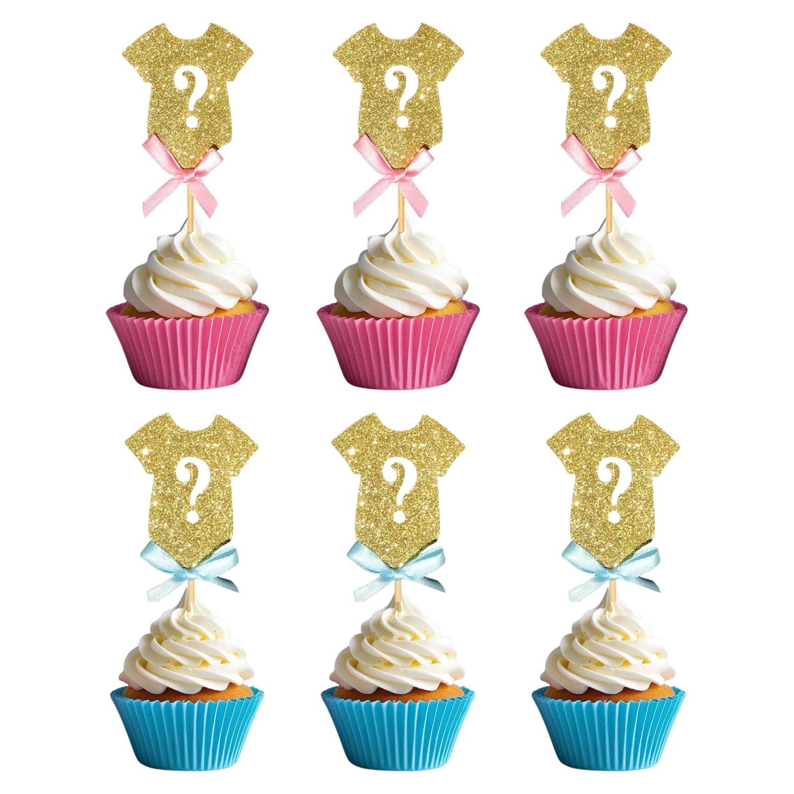 Adornos de Cupcake Alissar 30 Piezas Revelación de Género