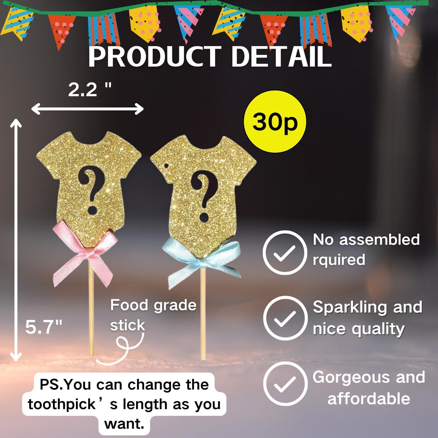 Adornos de Cupcake Alissar 30 Piezas Revelación de Género