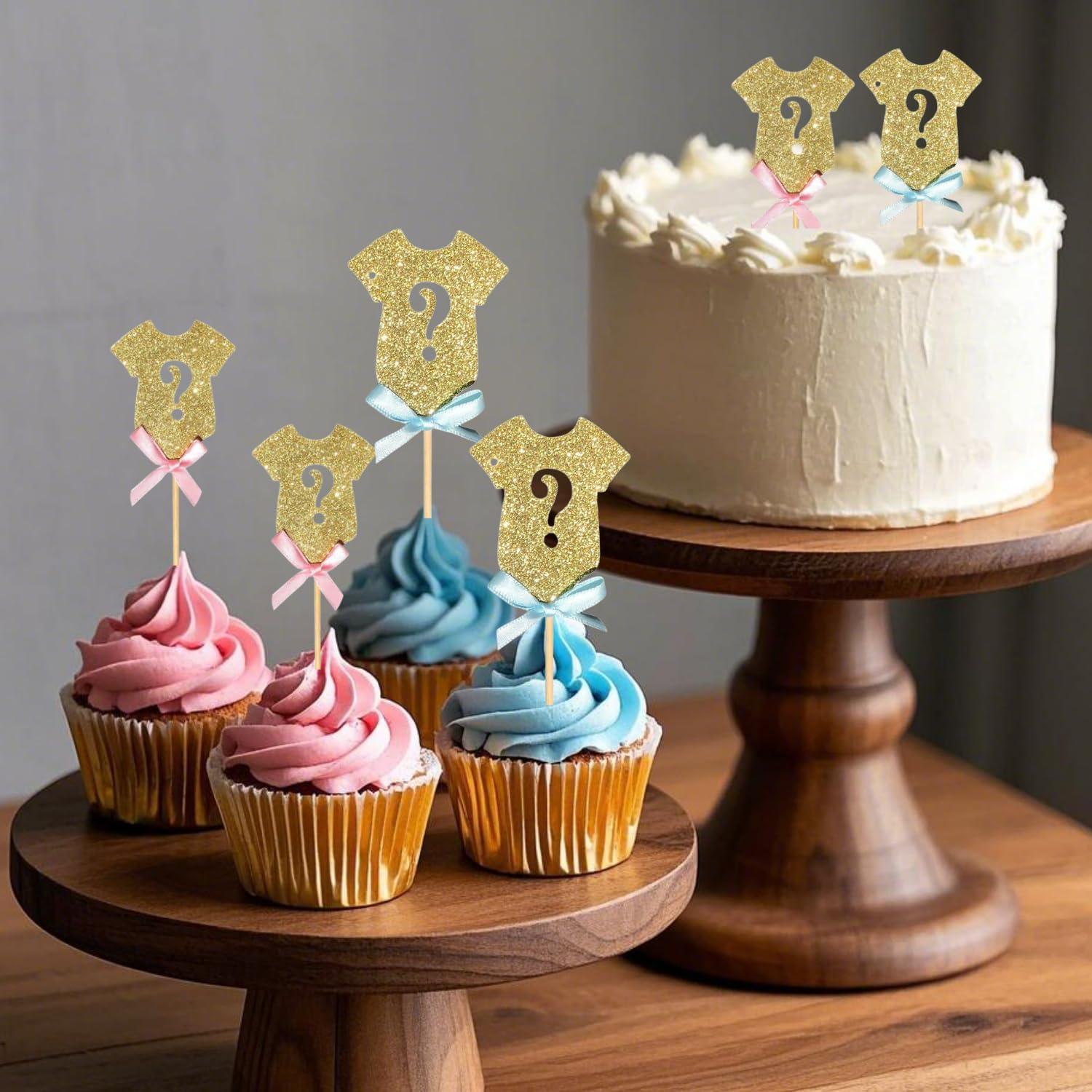 Adornos de Cupcake Alissar 30 Piezas Revelación de Género