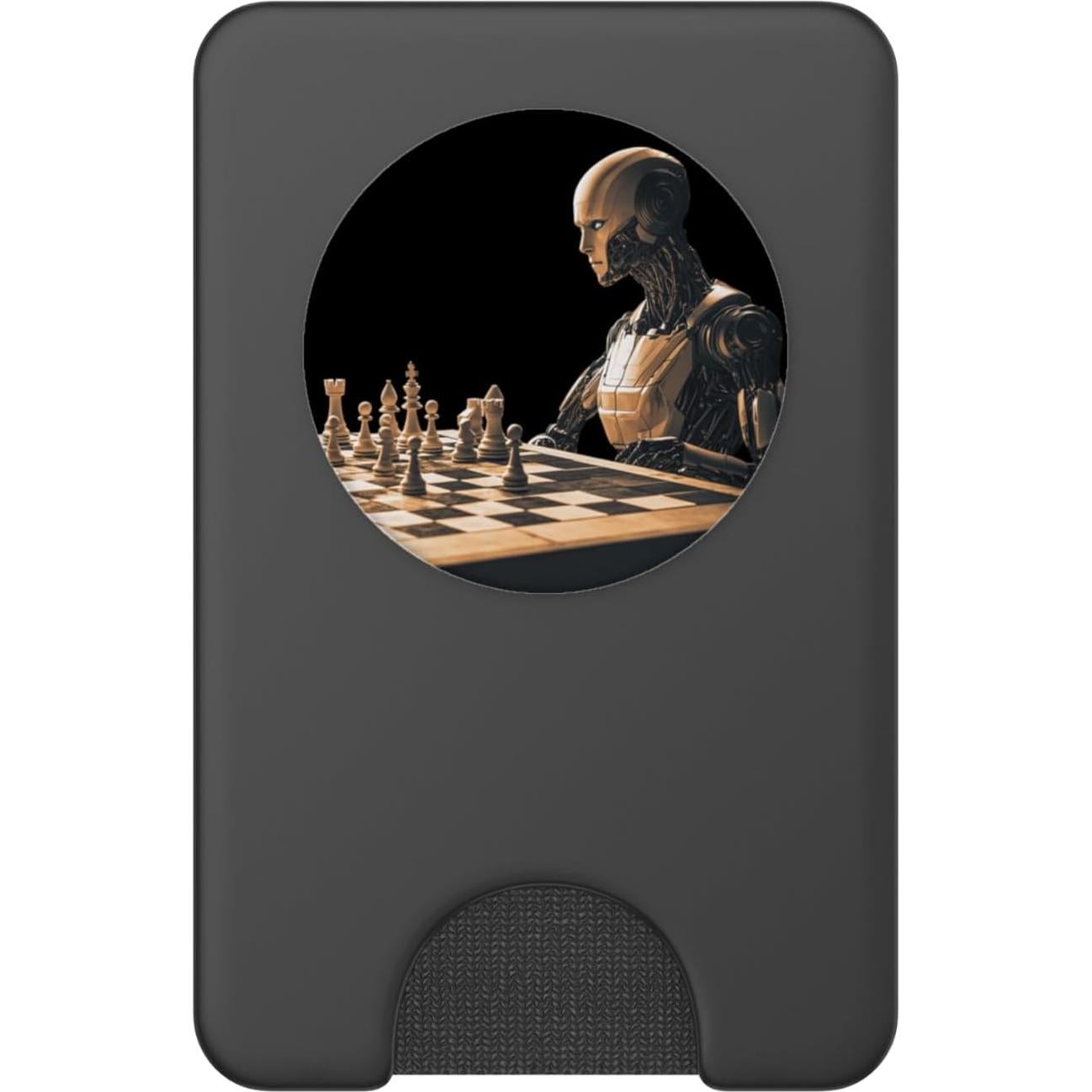 PopSockets PopWallet Magnético Robot Ajedrez IA Negro