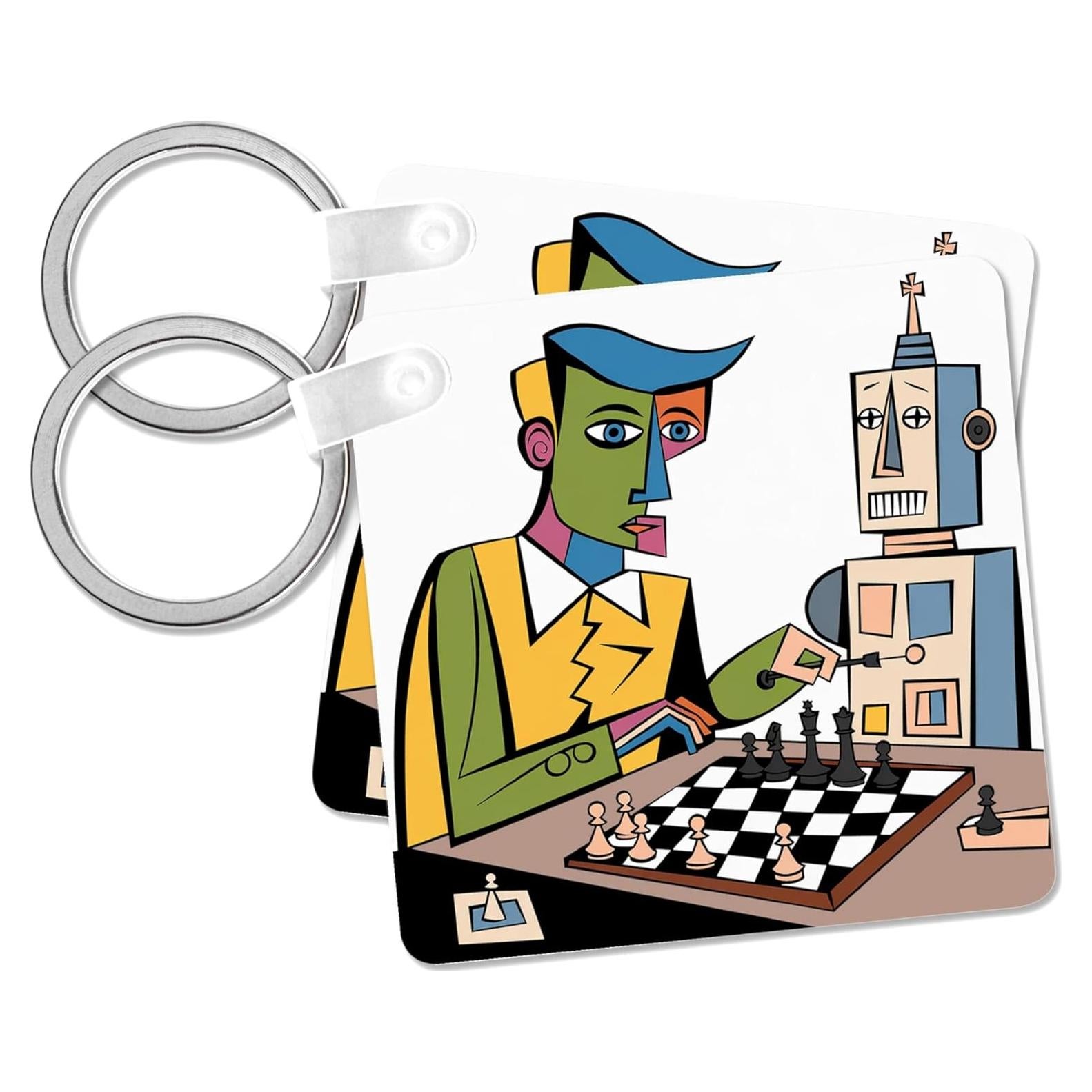 Llavero Ajedrez 3dRose Juego de 2 Plástico Duradero