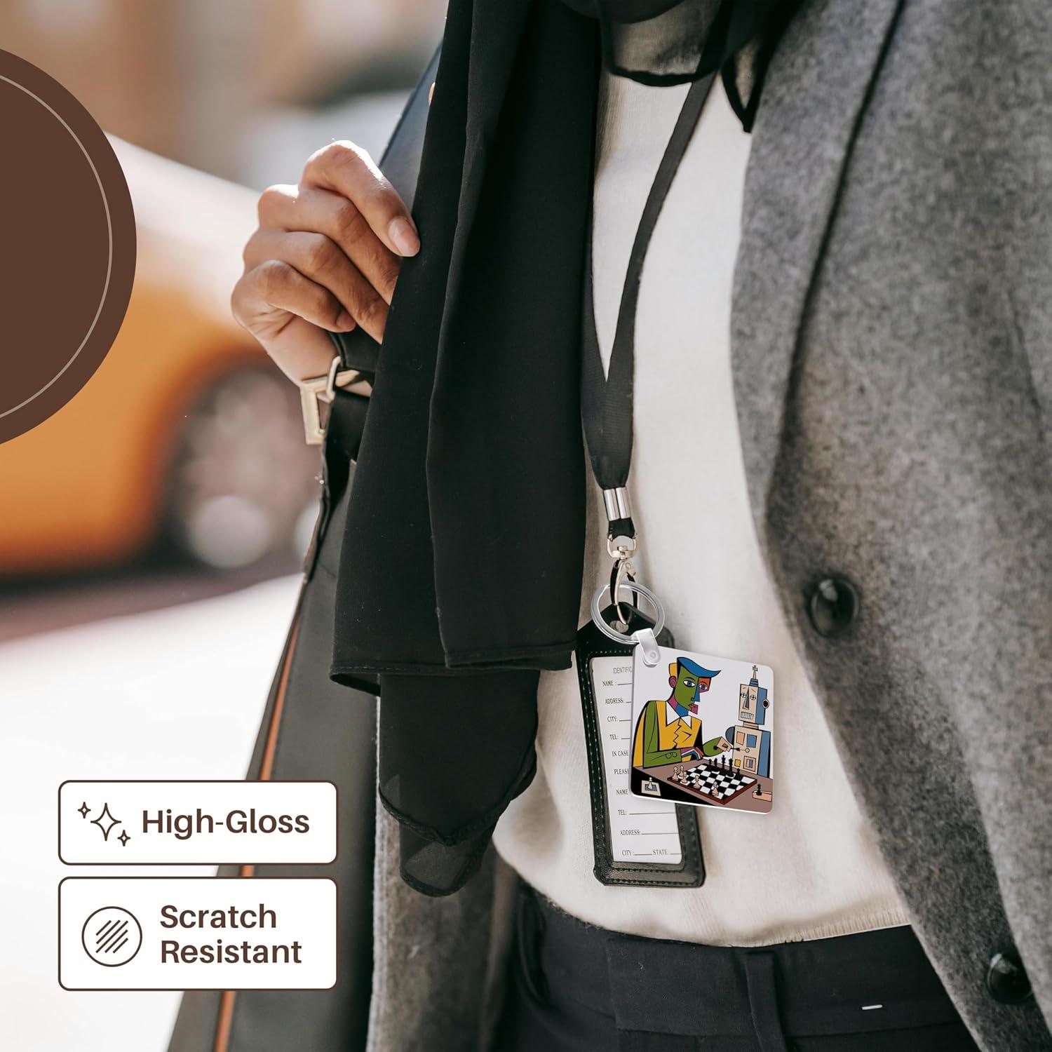 Llavero Ajedrez 3dRose Juego de 2 Plástico Duradero