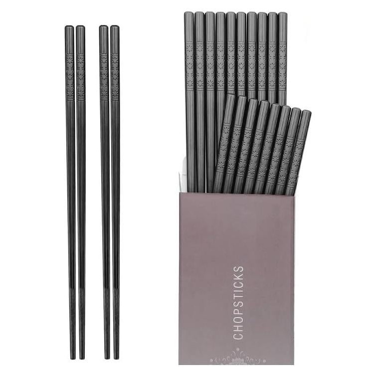 Palillos Reutilizables Hiware 24 cm Antideslizantes Negros