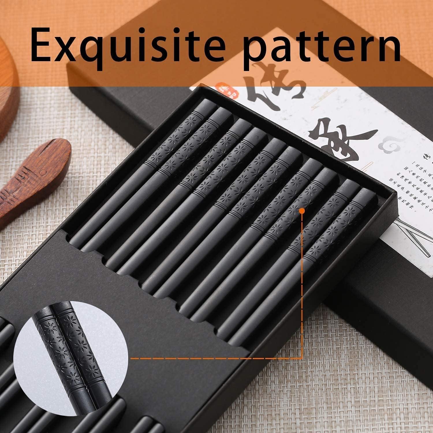 Palillos Reutilizables Hiware 24 cm Antideslizantes Negros