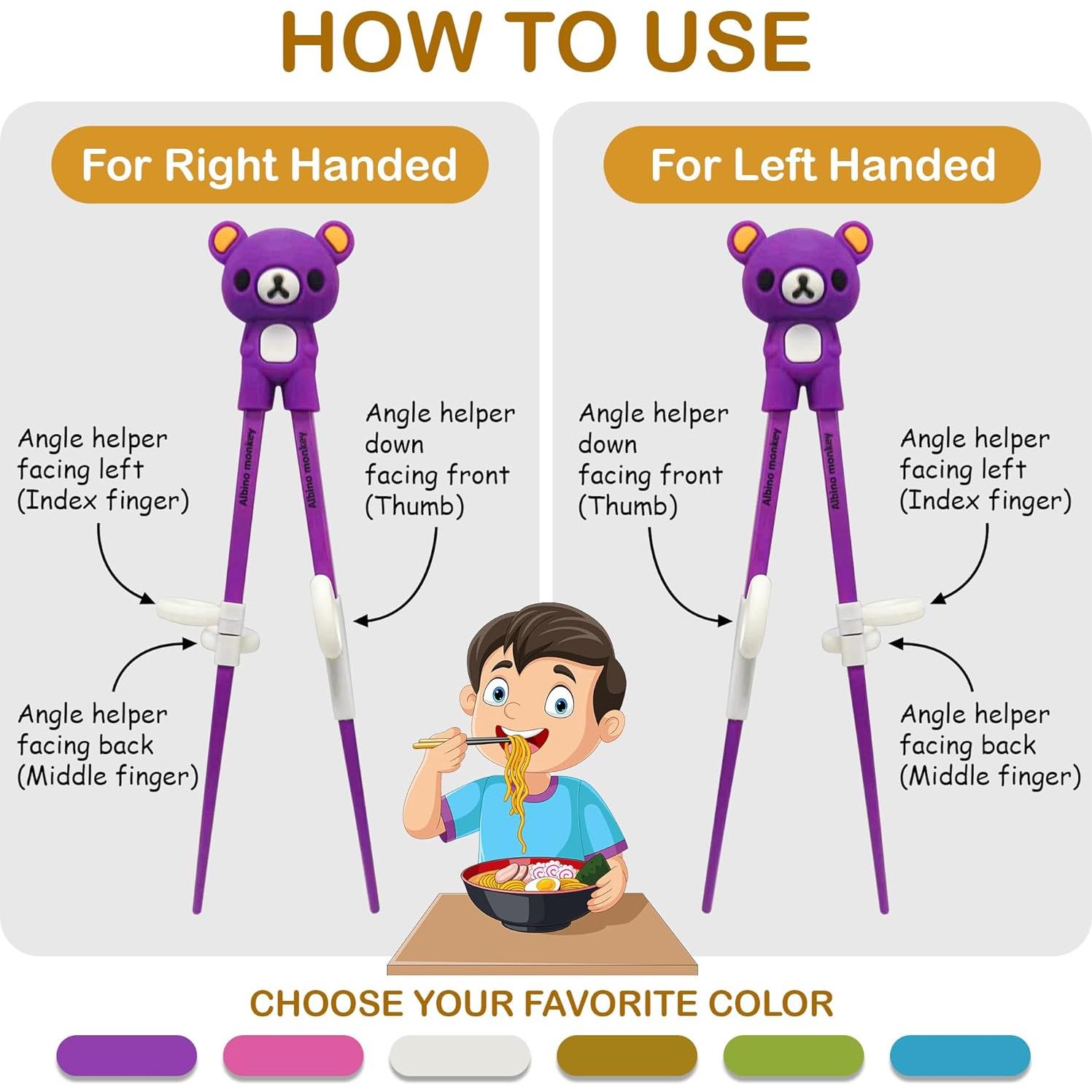 Palillos de Entrenamiento para Niños Mono Albino - 6 Pares