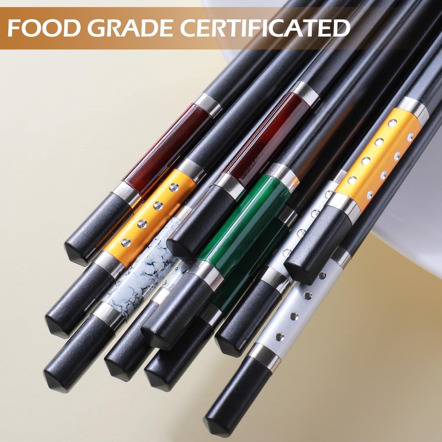 GLAMFIELDS 5 Pares Palillos Reutilizables Antideslizantes 24 cm